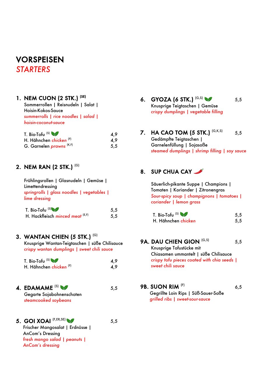 Speisekarte AnCom – Seite 2 von 8