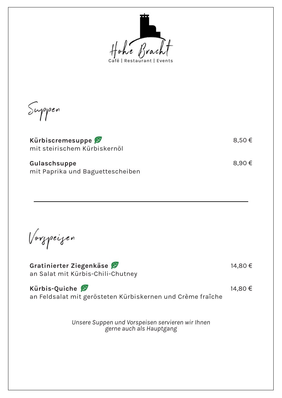 Speisekarte Hohe Bracht | Café | Restaurant | Events – Seite 2 von 9