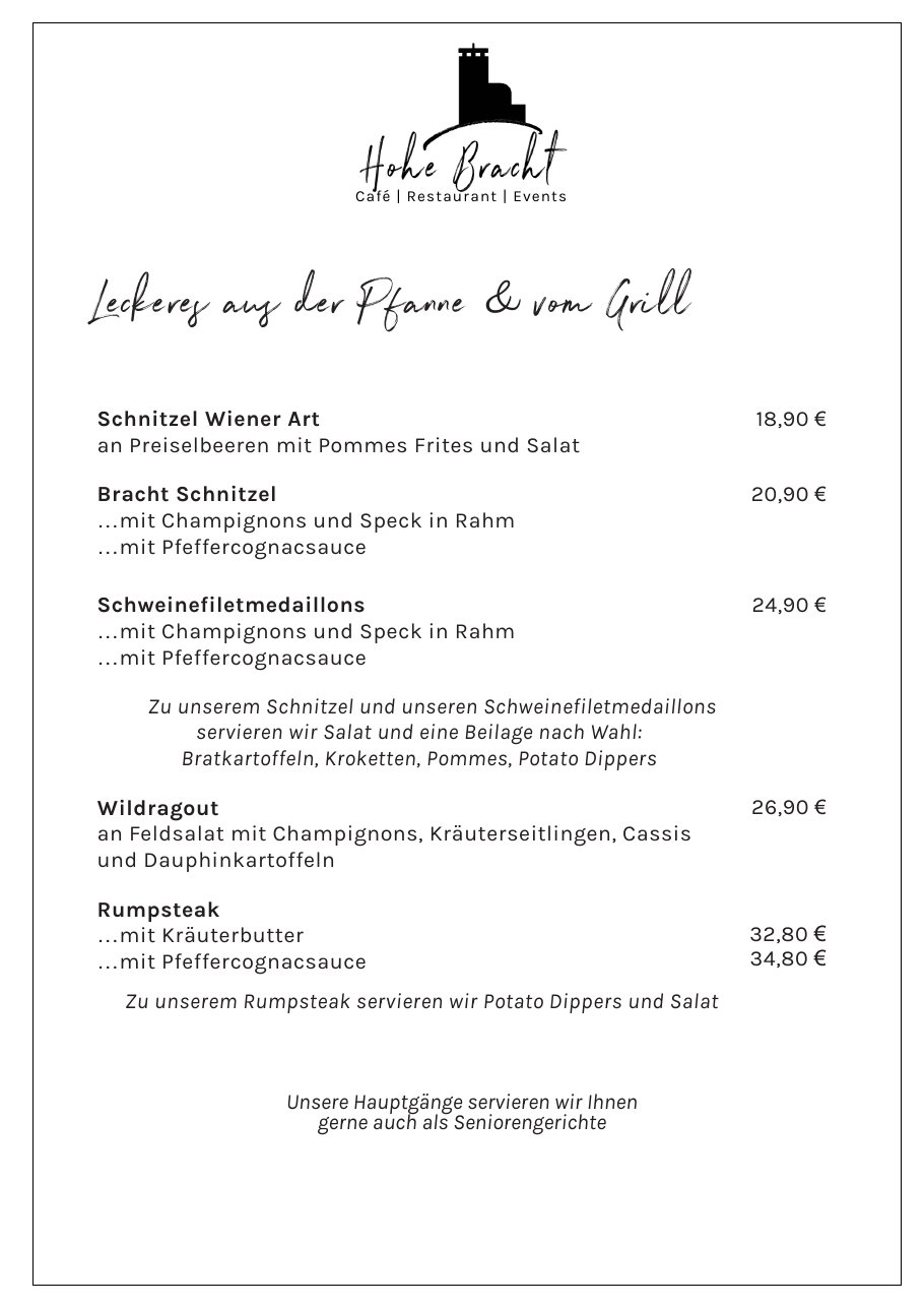 Speisekarte Hohe Bracht | Café | Restaurant | Events – Seite 4 von 9
