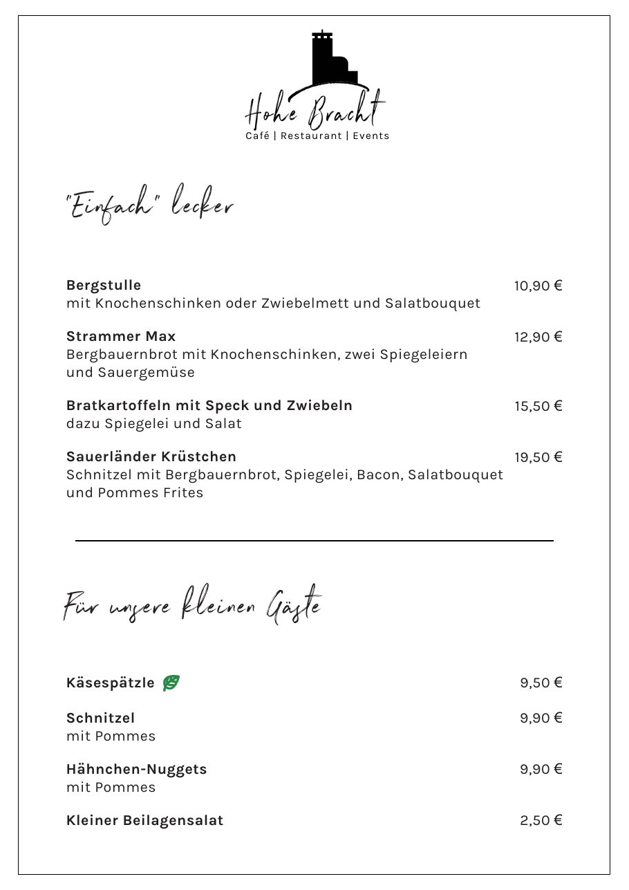 Speisekarte Hohe Bracht | Café | Restaurant | Events – Seite 5 von 9