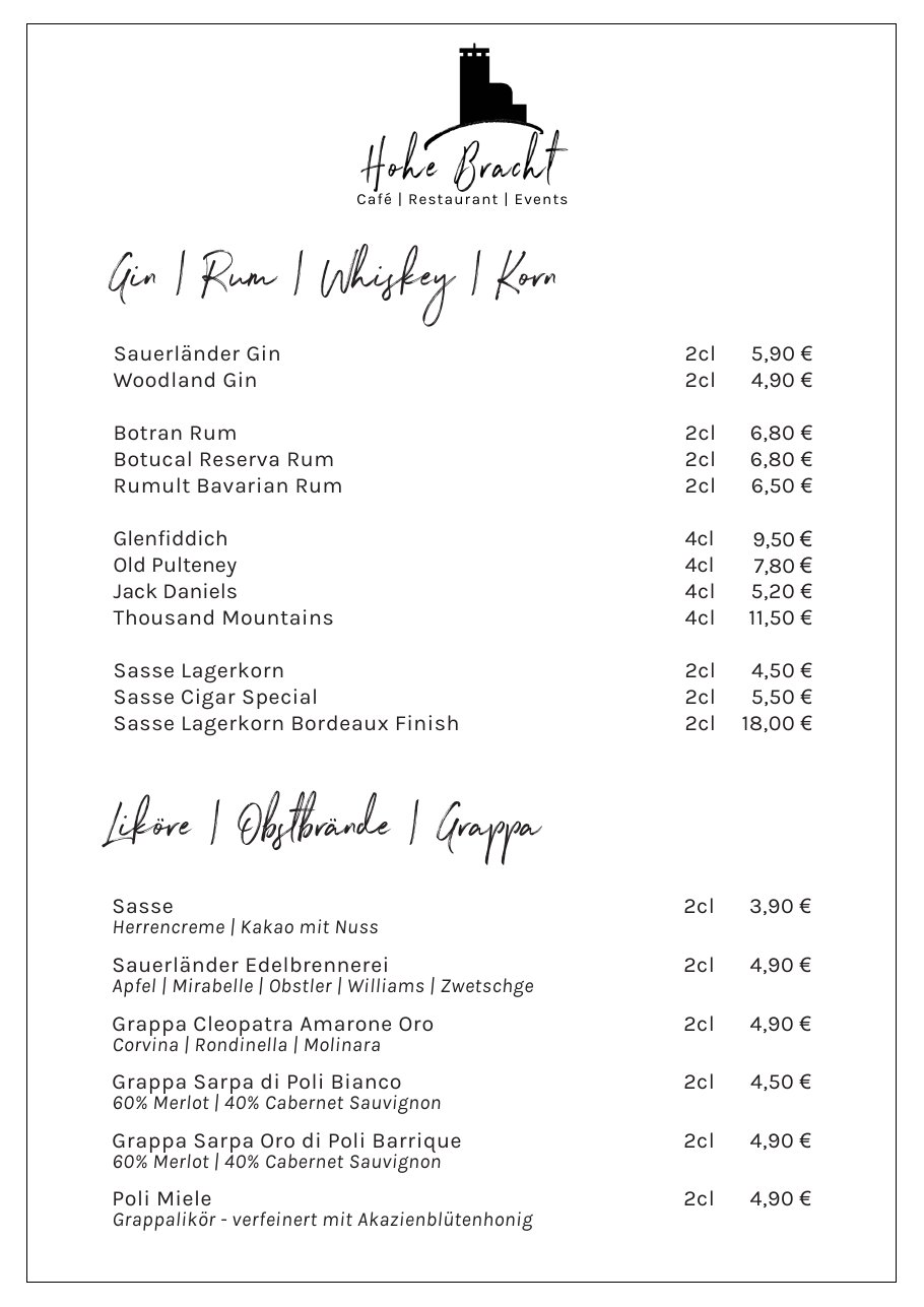 Speisekarte Hohe Bracht | Café | Restaurant | Events – Seite 8 von 9