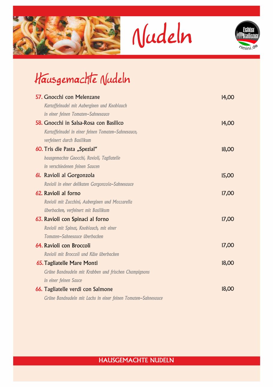 Speisekarte Pizzeria Rimini – Seite 4 von 11